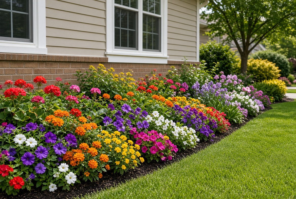 Fall seasonal color and cleanup