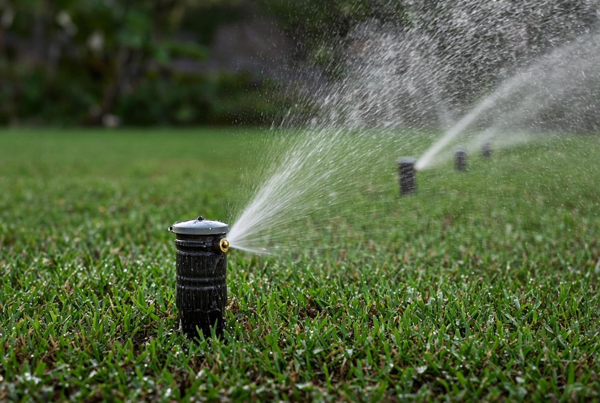 Irrigation system in a maintained lawn